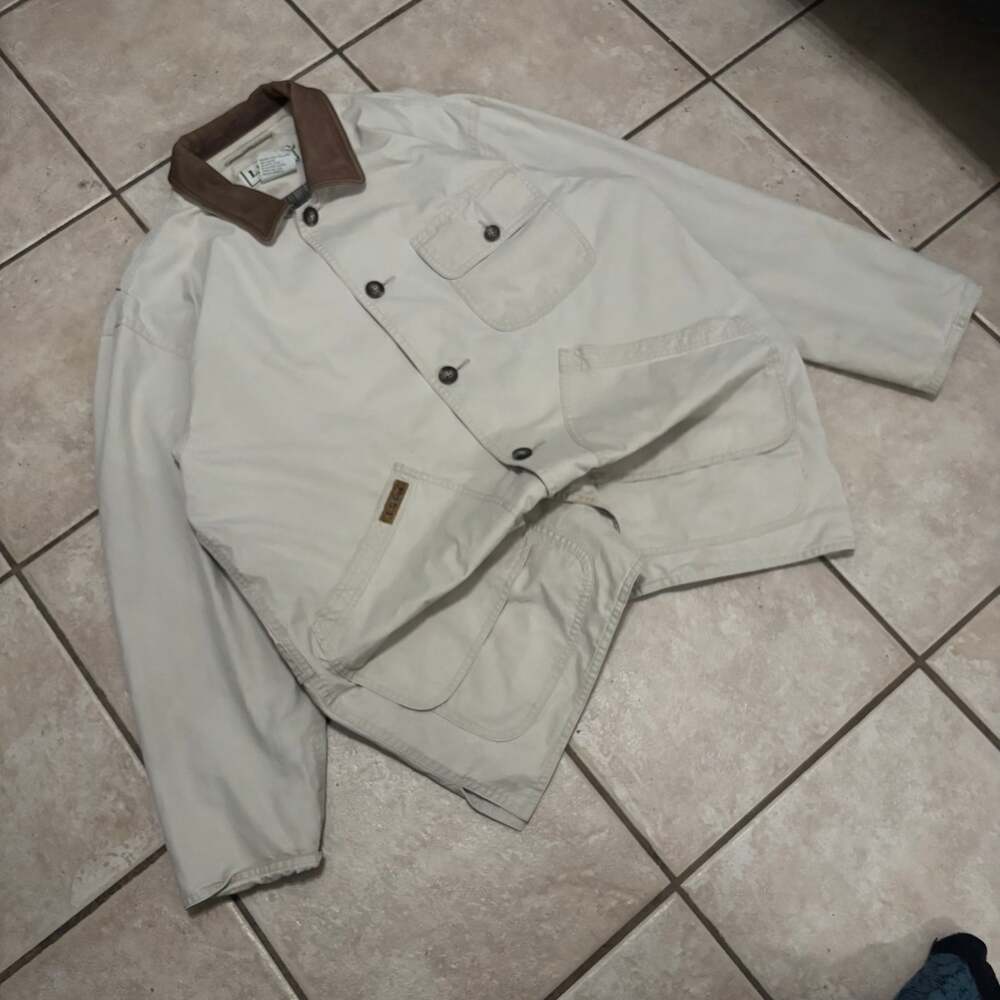 Vintage LL Bean Chore Field Coat Tan Barn